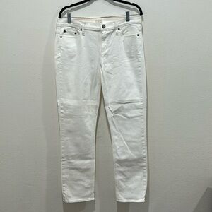 J Crew White Denim Stretch Toothpick Matchstick Jeans